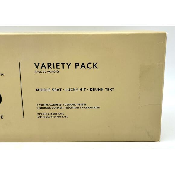 New HAPS Mood Care Candle Set Variety Pack 3 Candles 1 Ceramic Votive Drunk Text - Picture 13 of 13